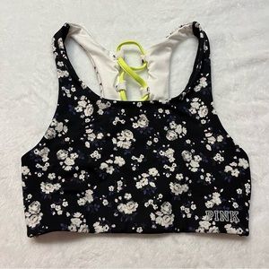 NWOT Victoria’s Secret PINK Floral Strappy Sports Bra